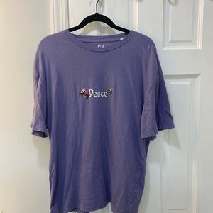 Purple Embroidered Pacsun Mushroom T-Shirt